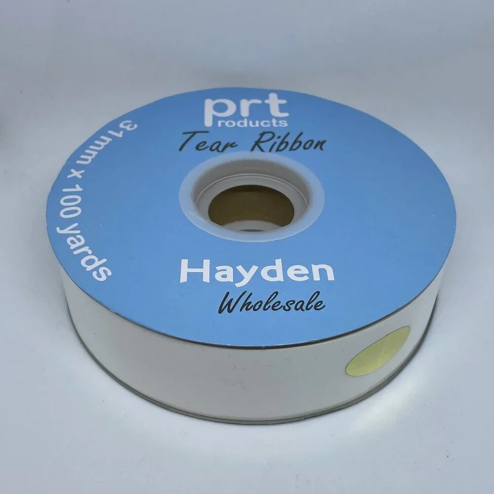 NEW Hayden White Gloss Lacquer 1.25 Wide 100yds Large Roll Polypropylene Ribbon